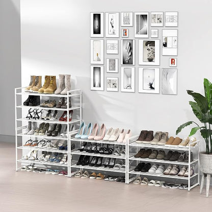 Simple Houseware 3-Tier Stackable Metal Panel Shoes Rack - Image 2