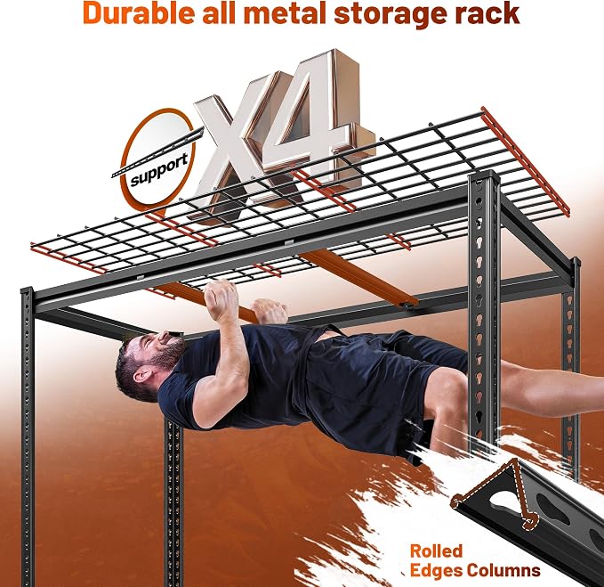 REIBII 48" W Garage Shelving 3000LBS Metal Shelving Heavy Duty Storage Shelves - Image 5