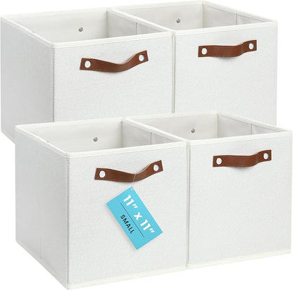OrganiHaus 11" x 11" x 11" Fabric Cubes Storage Bins Set of 4, Foldable by OrganiHaus