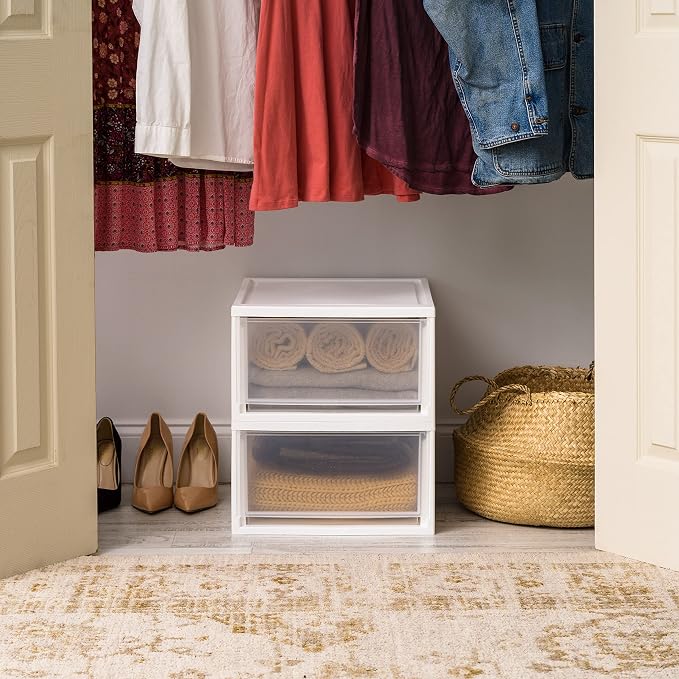 IRIS USA 30 Qt. Plastic Drawer Storage Organizer Stacking Drawers, Stackable - Image 7