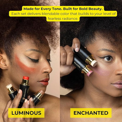 Cream Contour Stick Set – Blush, Bronzer & Highlighter Trio | Hydrating - Image 5