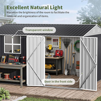 Polar Aurora 10X12 FT Metal Outdoor Storage Shed - Image 5
