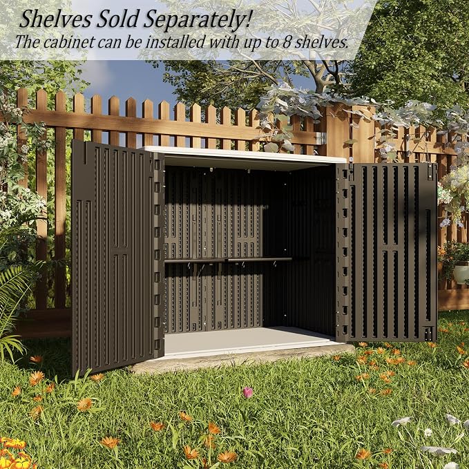 HOMSPARK Outdoor Storage Shed Weather Resistance, Patio Storage Cabinet - Image 5