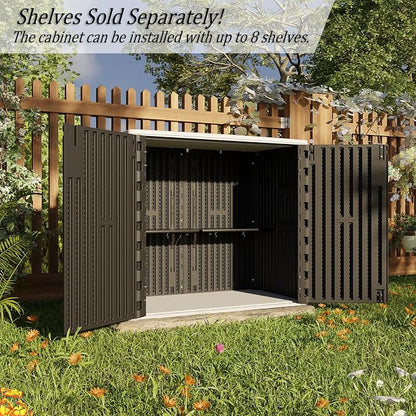 HOMSPARK Outdoor Storage Shed Weather Resistance, Patio Storage Cabinet - Image 5