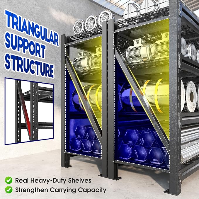 Romorgniz 5020LBS Heavy Duty Garage Shelving, 68.2" W Storage Shelves - Image 7