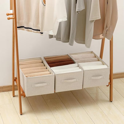 Linen Folding Storage Bins, 3 Pack Large Storage Baskets, Clothing Storage Bins - Image 9