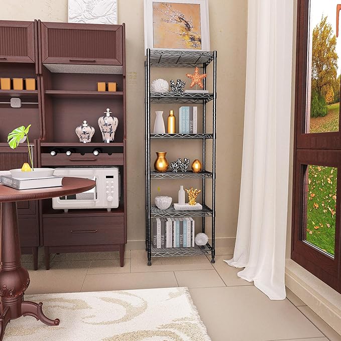 GIOTORENT 6-Tier Storage Shelves Standing Shelving Metal Units, Adjustable - Image 7