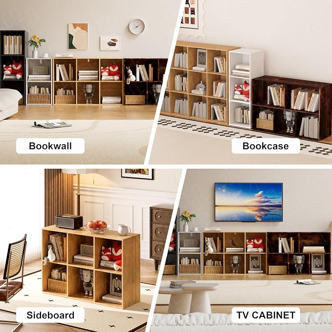 Book Shelf, Wooden Cube Storage Organizer - Image 7