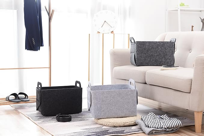 Minoisome Storage Basket Felt Storage Bin Collapsible& Convenient Box Organizer - Image 6
