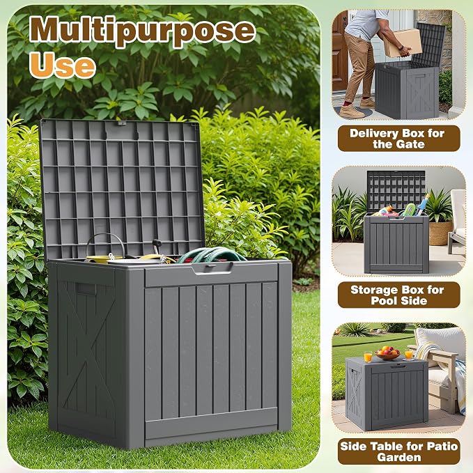 Flamaker Resin Deck Box 40 Gallon Waterproof Outdoor Storage Box | Indoor - Image 6