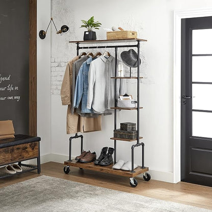 VASAGLE Clothes Rack, Clothing Garment Rack on Wheels, Rolling Clothes Organizer - Image 7