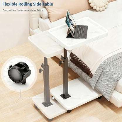 C Table End Table Adjustable Height, 360°Swivel TV Tray Table - Image 5