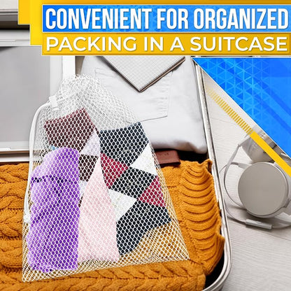 5 Pcs Small Mesh Bags with Tight Closure, 11.8 x 7.48", Nylon | Mesh Laundry - Image 9