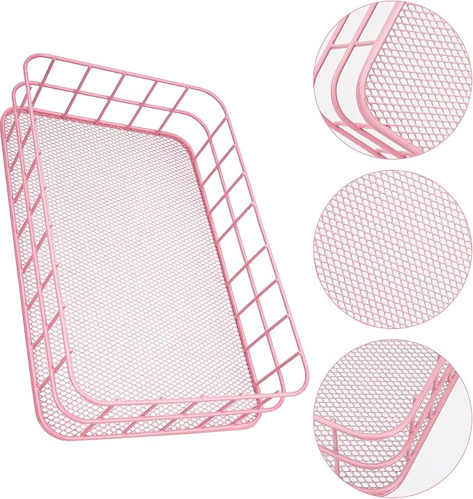 Black Metal Wire Cabinet Organizer Storage, Iron Grid Storage, Tray Net Basket - Image 3