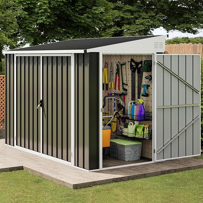 DWVO 7' x 4' Outdoor Storage Shed, Large Metal Tool Sheds, Heavy Duty Storage by DWVO