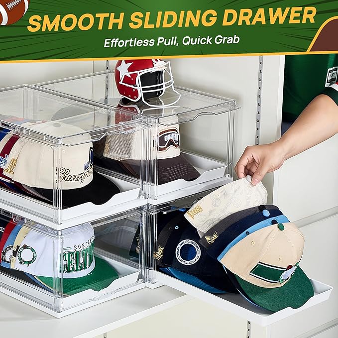 Vtopmart 2 Pack Clear Hat Organizer Drawer - Image 3