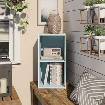 Homes: Inside + Out Apexa 2-Cube Storage Organizer Shelves, Stackable Wood - Image 2