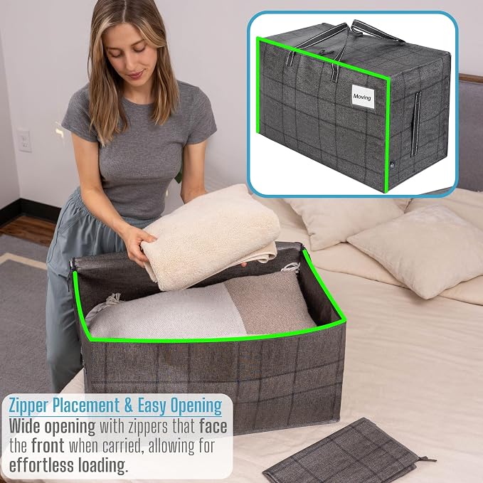 VENO 10 Pack Moving and Storage Bags, Heavy Duty, Alternative to Moving Boxes - Image 3
