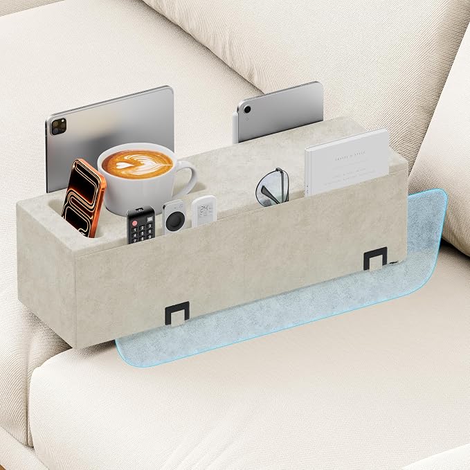 Sofa Armrest Couch Caddy with Cup Holder, Removable Couch Armrest Table Pillow by Unknown