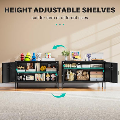 SISESOL Black Metal Storage Cabinet - Image 7