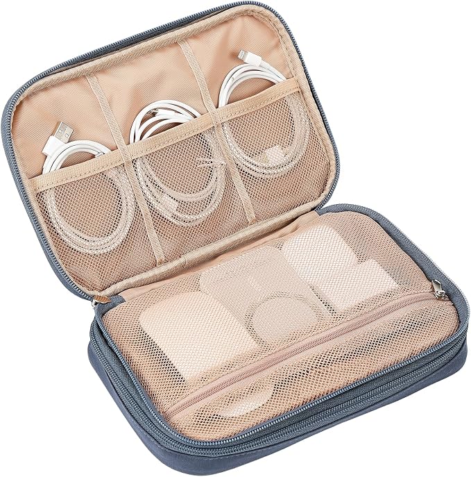 NISHEL Travel Cord Organizer Case, Double Layers Tech Electronic Bag, Essentials - Image 5