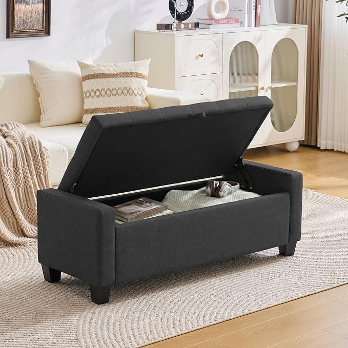 Huatean Home 43" Ottoman with Storage, Storage Ottoman Bench with Safety Hinge - Image 4