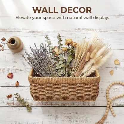 11 inches Wall Hanging Baskets Woven Basket Boho Style Fruit Basket Storage - Image 5