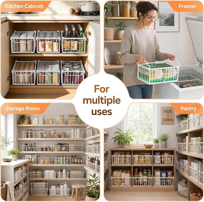 Freezer Organizer Bins, Enlarged Stackable Deep Chest Freezer Organizer Bins - Image 7