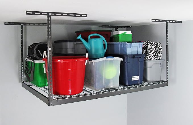 MonsterRax Overhead Garage Storage Racks 4x6 Ceiling Mounted Shelving, - Image 3