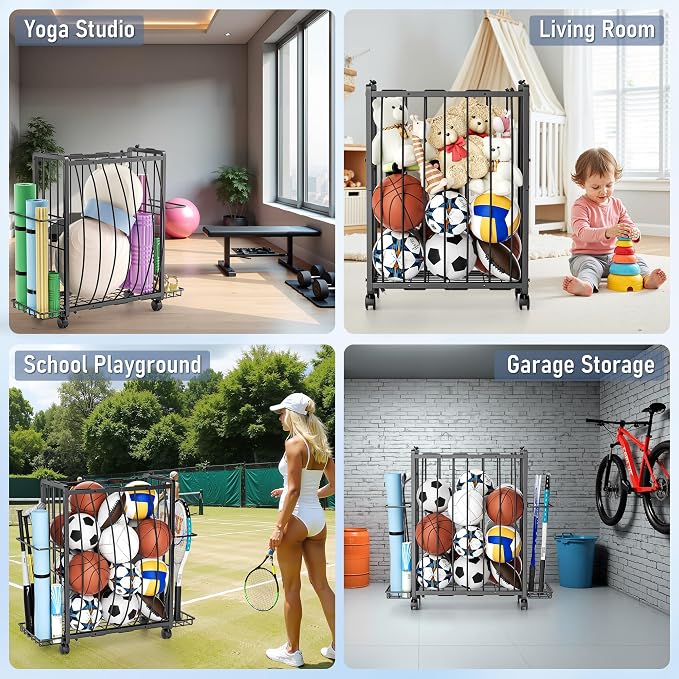 Sports Equipment Garage Organizer, Garage Ball Storage Rack - Image 6