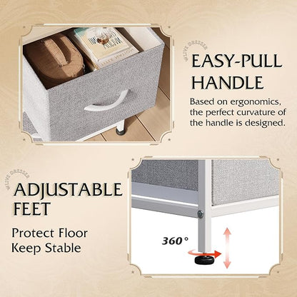 WLIVE Dresser for Bedroom with 5 Drawers, Wide Chest of Drawers, Fabric Dresser - Image 7