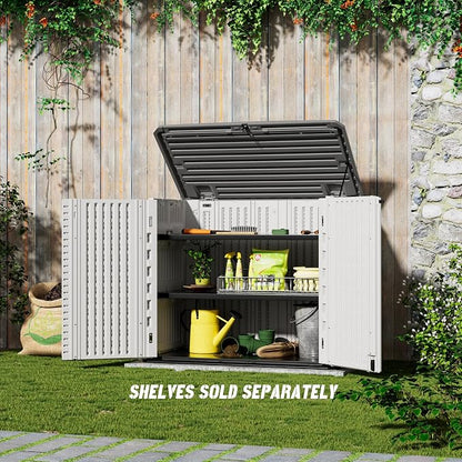 Outdoor Patio Storage Shed, Waterproof Horizontal Outdoor Storage Cabinet - Image 3