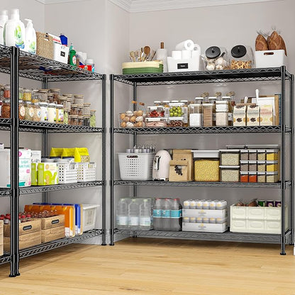 45 "W Metal Shelving Unit 4 Tier Storage Shelves Adjustable Wire Shelving Metal - Image 7