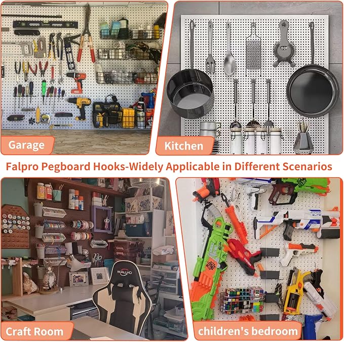 240PCS Pegboard Hooks Assortment, Pegboard Accessories Organizer Kit - Image 7