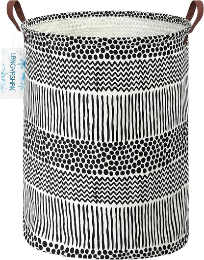 LANGYASHAN Laundry Basket Canvas Fabric Collapsible Organizer Basket by LANGYASHAN