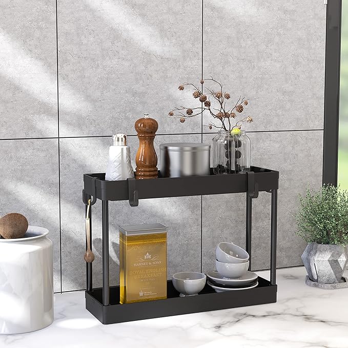 Simple Houseware 2-Tier Under Sink Organizer Storage Tray - Image 5