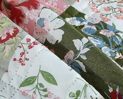 Brilliant Sunshine Peach Flowers Patchwork Couch Armrest 5 Pockets Organizer - Image 6