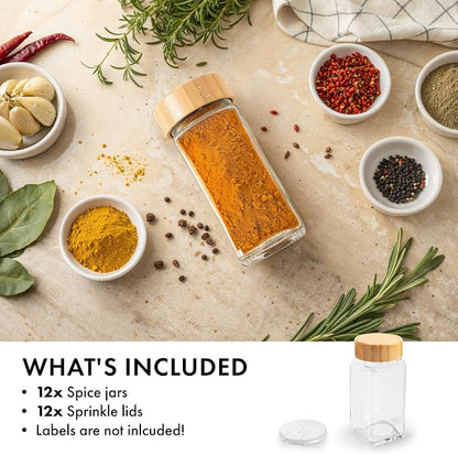 Glass Spice Jars and Bamboo Lids Spice Containers - Image 2
