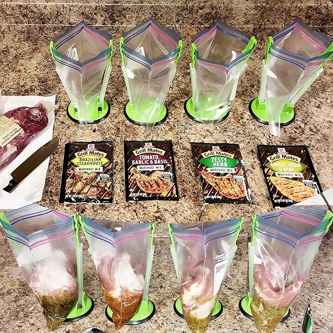 Ruibo Baggy Rack Holder For Food Prep/Ziplock Bag, Meal Planning/Plastic - Image 6