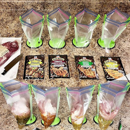 Ruibo Baggy Rack Holder For Food Prep/Ziplock Bag, Meal Planning/Plastic - Image 6