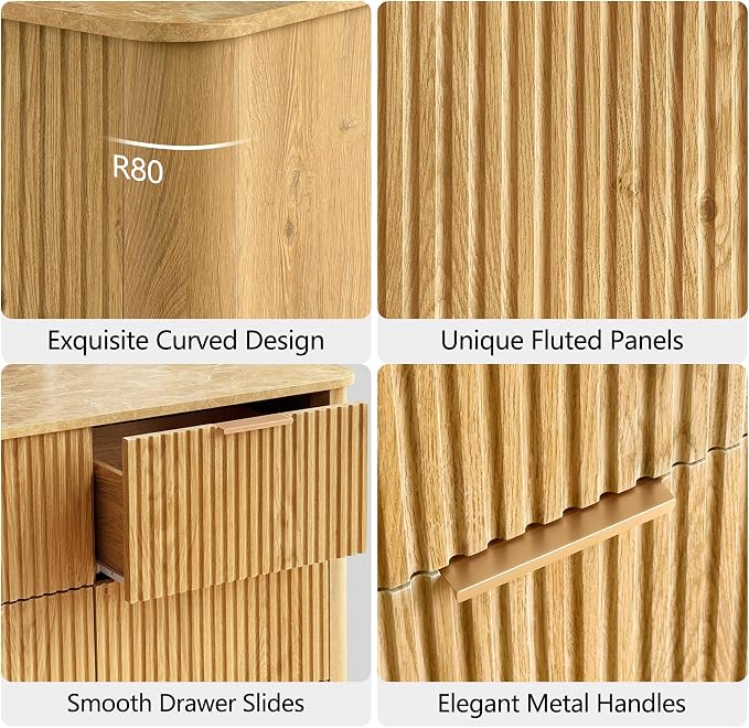 win2win 6 Drawer Dresser, Mid Century Modern Dresser - Image 6