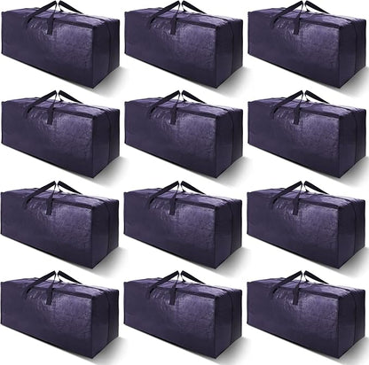 12 Pack Heavy Duty Extra Large Moving Bags W/Backpack Straps by VELVETSURE