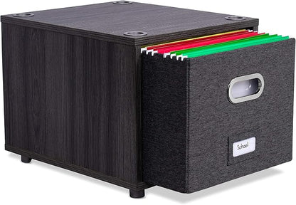 BIRDROCK HOME Rolling File Cabinet – Decorative Storage Shelf w/Removable Bins - Image 9