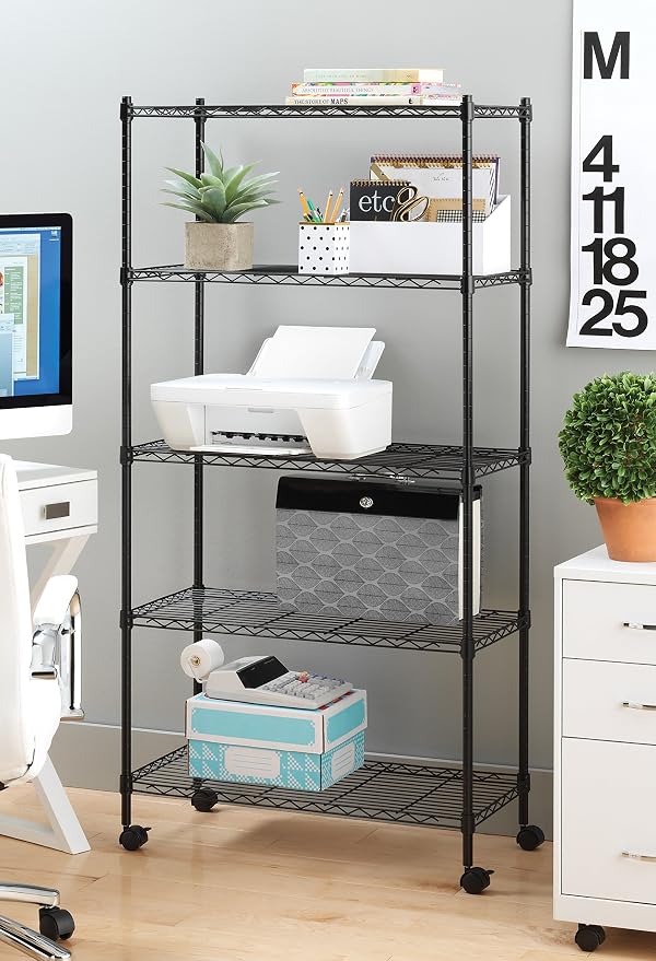 Whitmor 5 Tier Supreme Shelving Unit, Metal Storage Shelves, Adjustable Heavy - Image 2
