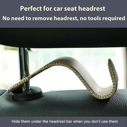 Amooca Car Seat Headrest Hook 4 Pack Metal Core Hanger Universal Car Storage - Image 6