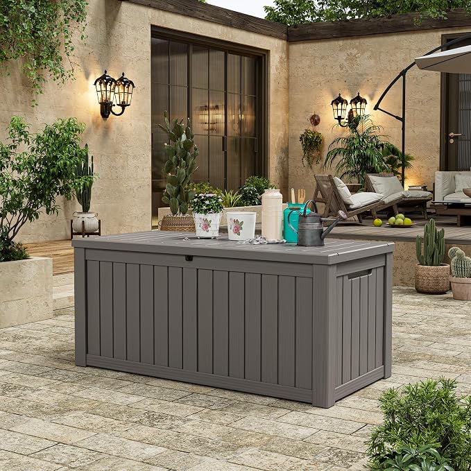 Deck Box, 120 Gallon Outdoor Storage Box Lockable Patio Waterproof - Image 8