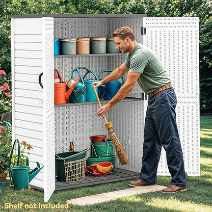 DWVO 59 Cu. Ft. Vertical Storage Shed, Weatherproof Outdoor Tall Cabinet - Image 7