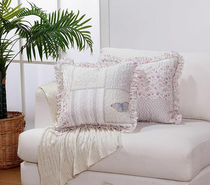 Brilliant Sunshine Grey Cupid and Pink Rose Patchwork Sofa Armrest 5 Pockets - Image 7