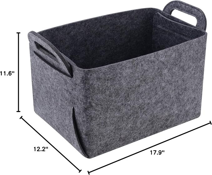 Minoisome Storage Basket Felt Storage Bin Collapsible& Convenient Box Organizer - Image 8
