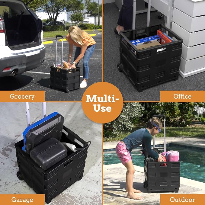 Collapsible Ultra-Slim Pack-N-Roll, 2 Wheel Utility Cart, - Image 5